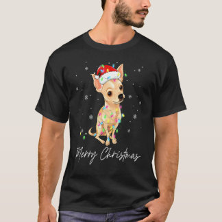 T-shirt Lumières de Noël Chihuahua Joyeux Noël 2021 Fais
