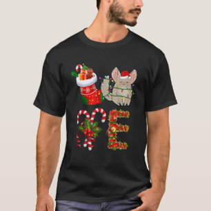 T-shirt Lumières de Noël Chinchilla Led Santa Hat Christma