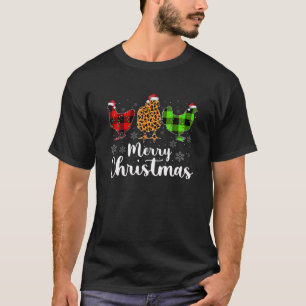 T-shirt Lumières de Noël de poulet amusant Amant de poulet