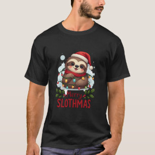 T-shirt Lumières de Noël drôles de paresseux Joyeux Noël p