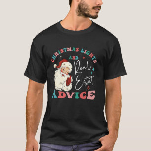 T-shirt Lumières De Noël Et Conseil Immobilier Drôle Sant