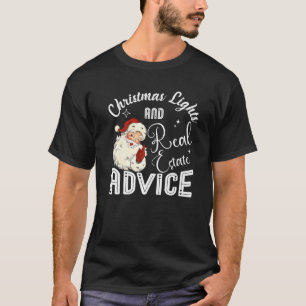 T-shirt Lumières De Noël Et Conseil Immobilier Drôle Sant