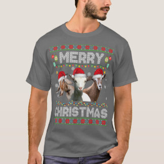 T-shirt Lumières de Noël Funny Noël Chapeau de Noël Animau