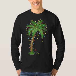 T-shirt Lumières de Noël Palm Tree Beach Funny Tropical Xm