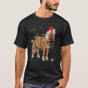 T-shirt Lumières de Noël pour cheval à LED Chapeau de Noël