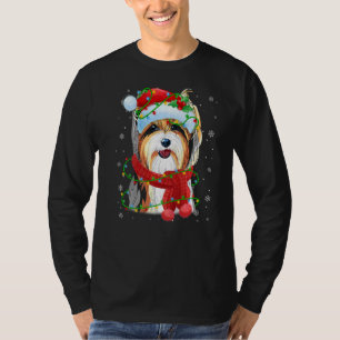 T-shirt Lumières de Noël Yorkshire Terrier Chien Chapeau d