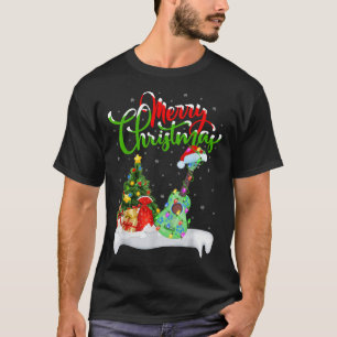 T-shirt Lumières de sapin de Noël Chapeau de Père Noël Mus