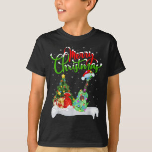 T-shirt Lumières de sapin de Noël Chapeau de Père Noël Mus