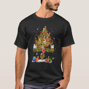 T-shirt Lumières de sapin de Noël de poulet Noël