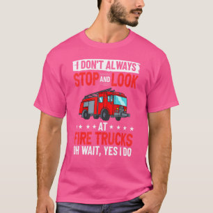 T-shirt Lumières de sirène de camion de pompiers Moteur de