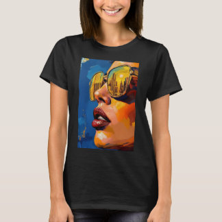 T-shirt Lumières dorées de la ville – Femme Pop Art avec l