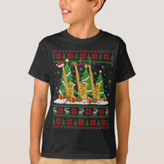 T-shirt Lumières Jeu de Noël Style Cher Père Noël moche Sa