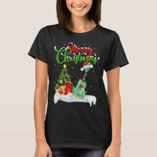T-shirt Lumières Sapin de Noël Chapeau de Père Noël Musica