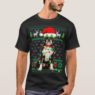 T-shirt Luminaires de Noël doux Boston Terrier Chien P