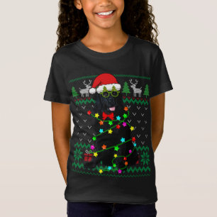 T-Shirt Luminaires de Noël doux Terre-Neuve Tasse de chien
