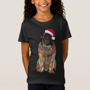 T-Shirt Luminaires de Noël Leonberger Amoureux des chiens
