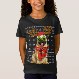 T-Shirt Luminaires de Noël moche Sweet Carlin Chien Chiot
