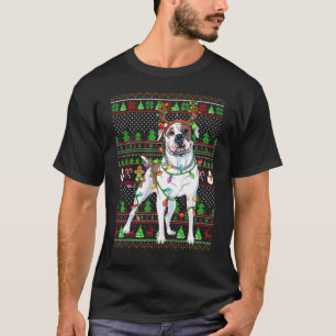 T-shirt Luminaires style doux Xmas moche Bulldog américain