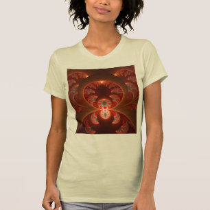 T-shirt Lumineux abstrait moderne orange rouge Fractale
