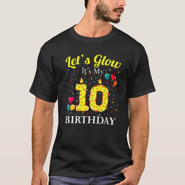 T-shirt Luminons c'est mon 10e anniversaire Sweet Party nu (Devant)