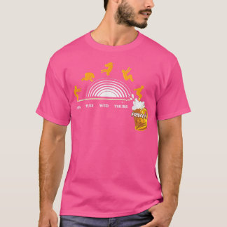 T-shirt Lun Tues Mer Jours Vendredi Bières Fête Jour B