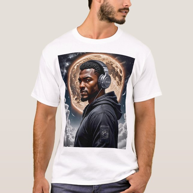 T-shirt lunaire Eclipse Art cosmique futuriste (Devant)