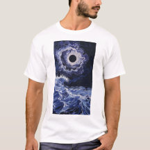 T-shirt Lunar Eclipse bleu et blanc