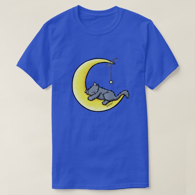 T-shirt Lunar Love Grey Cat (Design devant)