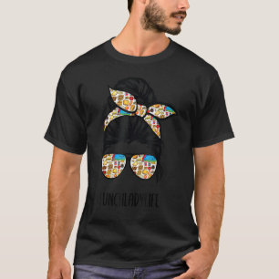 T-shirt Lunch Lady Life Messy Bun Lunettes de cheveux Prem