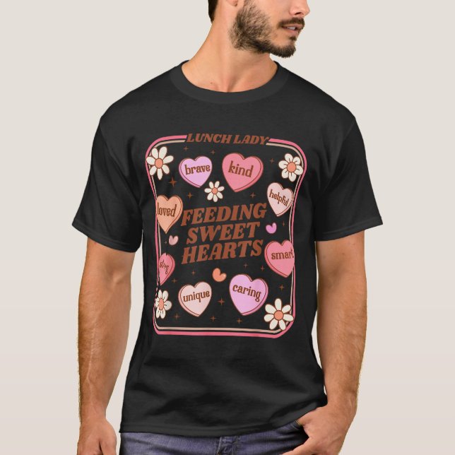 T-shirt Lunch Lady Valentines Day Retro Cute Cafeteria Swe (Devant)