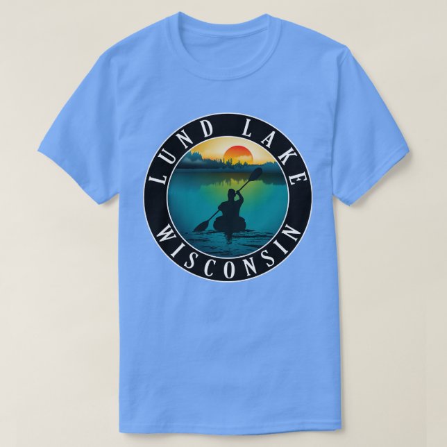 T-shirt Lund Lake Wisconsin Kayaking (Design devant)