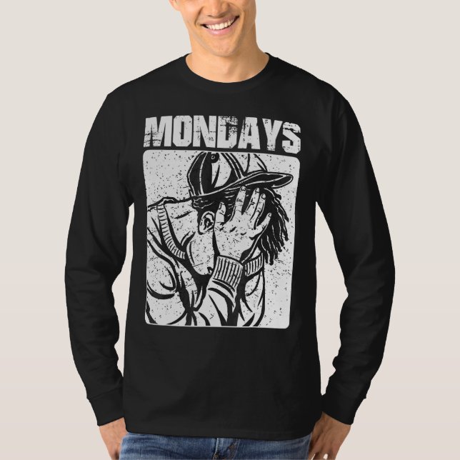 T-shirt Lundi Chuck Aimer Le Week-End Sarcastique Je détes (Devant)
