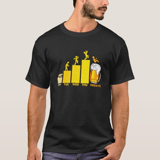 T-shirt Lundi Mardi Mercredi Jeudi Vendredi Funny Bee (Devant)