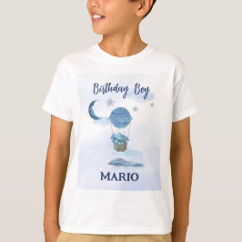 T-shirt Lune bleue petit éléphant garçon d'anniversaire