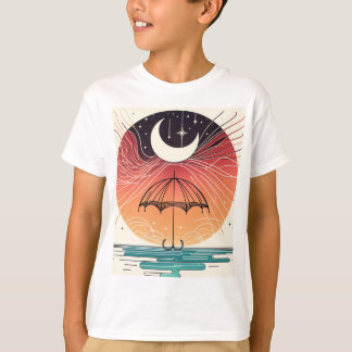 T-shirt Lune bohème et pluie magique