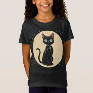 T-Shirt Lune de chat noir atomique futuriste