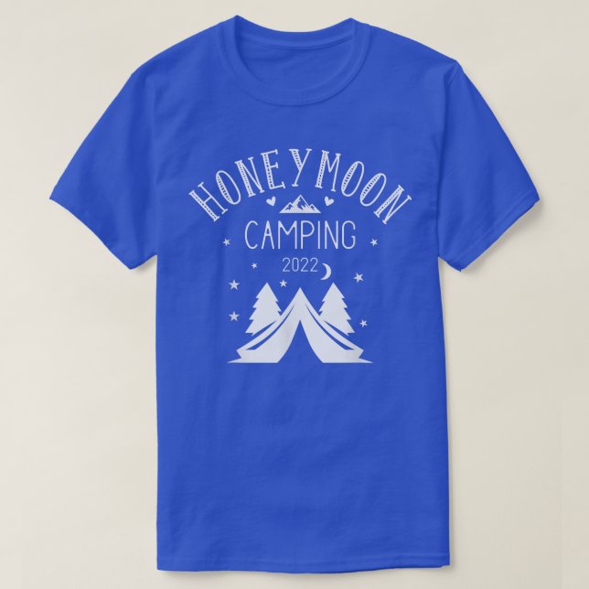 T-shirt Lune de miel Camping pour couples 2022 Juste Marié (Design devant)