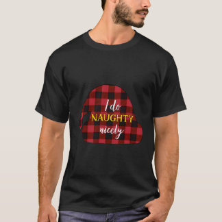 T-shirt Lune de miel Noël Plaqué pyjama Top I Do Naughty
