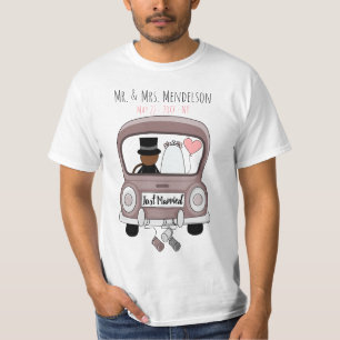 T-shirt Lune de miel personnalisée pour les jeunes mariés