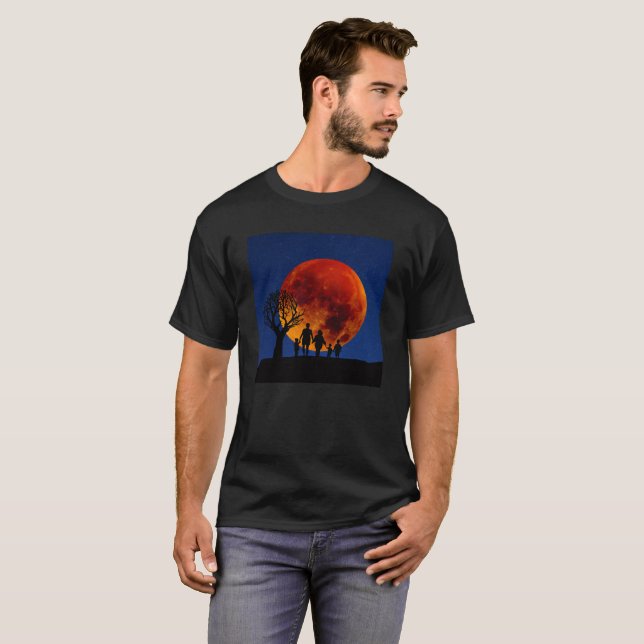 T-shirt Lune de sang Lunaire Famille Eclipse (Devant entier)