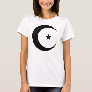 T-shirt Lune et étoile du croissant noir pour le Ramadan