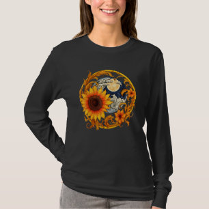 T-shirt Lune Phase Tournesol Céleste Vintage Esthétique S