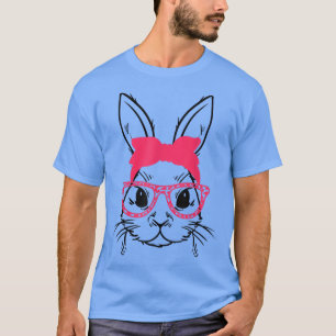 T-shirt Lunettes de lapin à visage mignon Bandana Bon Goût