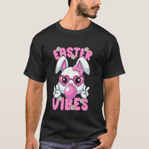 T-shirt Lunettes de lapin de Pâques Lapin Vibes joyeuses d