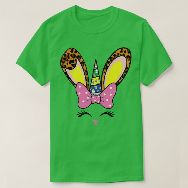 T-shirt Lunettes de léopard à visage de lapin gomme à bull (Design devant)