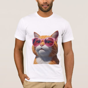 T-shirt Lunettes de soleil 3D Feline élégant Tee