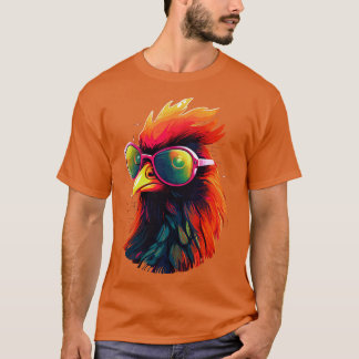 T-shirt Lunettes de soleil Art Cadeaux de poulet Drôle Pou