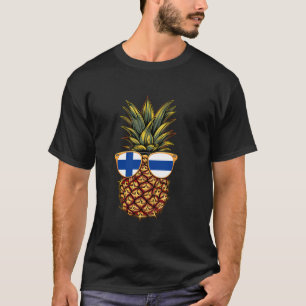 T-shirt Lunettes de soleil au drapeau finlandais et à l'an