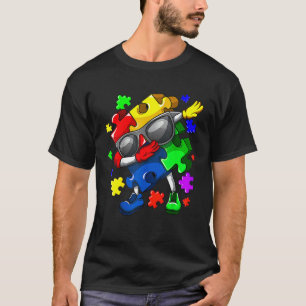T-shirt Lunettes de soleil Autism Awareness Dabbing Puzzle