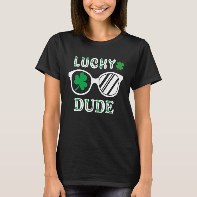 T-shirt Lunettes de soleil avec Shamrock amusant St Patric (Devant)